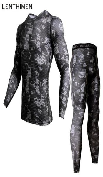

camouflage mens compression shirt pants set running tight suit long sleeves shirts leggings sport suits men gym workout clothing1583056, Black;blue