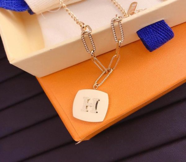 

fashion women necklace choker chain 18k gold plated stainless steel designer letter necklaces pendant statement wedding jewelry ac4360423, Silver