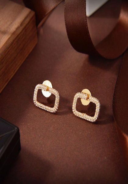 

fashion golden earring for women jewelry designer earrings womens diamond earrings luxury square v stud designers studs hoop 220411111098, Golden;silver
