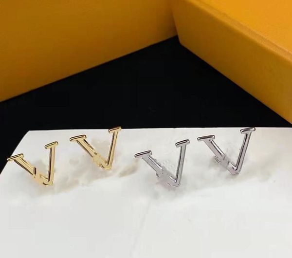 

luxury designer hoop brand gold and silver letter earrings women039s party wedding couple gift jewelry 925 silver alex ani9297236, Golden;silver