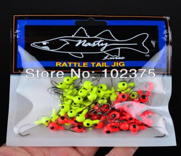

wholenew jig big hook eye 100pcs 5g fishing hook mini lead round head fishing lure jigs hooks 9957658