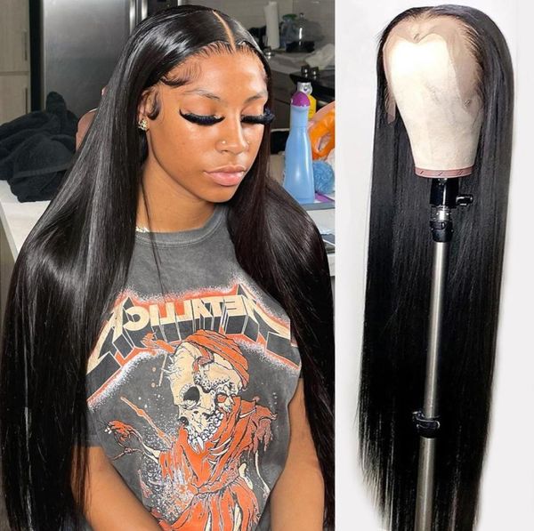 

28 30 32 inch straight sheer lace front closure human hair wigs 13x4 4x4 brazilian hair wigs for black women8179675