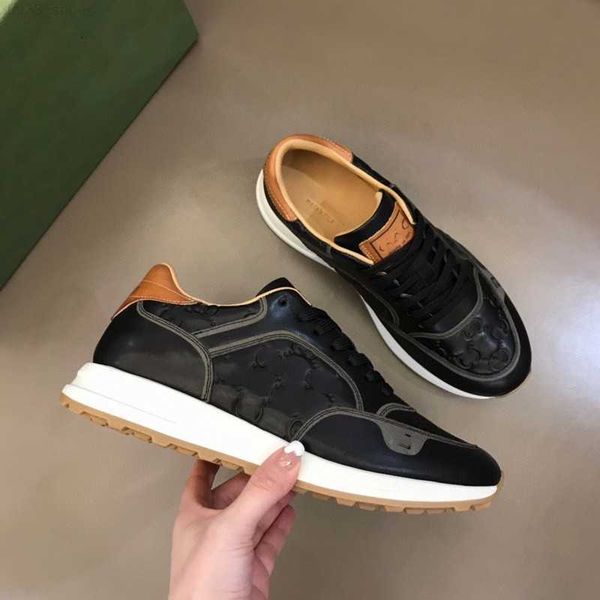 

2023 original casual shoes high shoe luxury classic casual shoes green red stripe g leather chaussures designer trainer woman ace shoes size