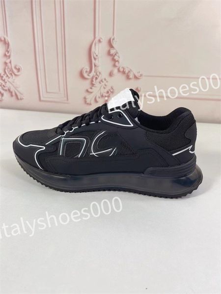 

new luxury designer sneakers calfskin casual shoes reflective shoes leather trainers all-match stylist sneaker leisure shoes, Black