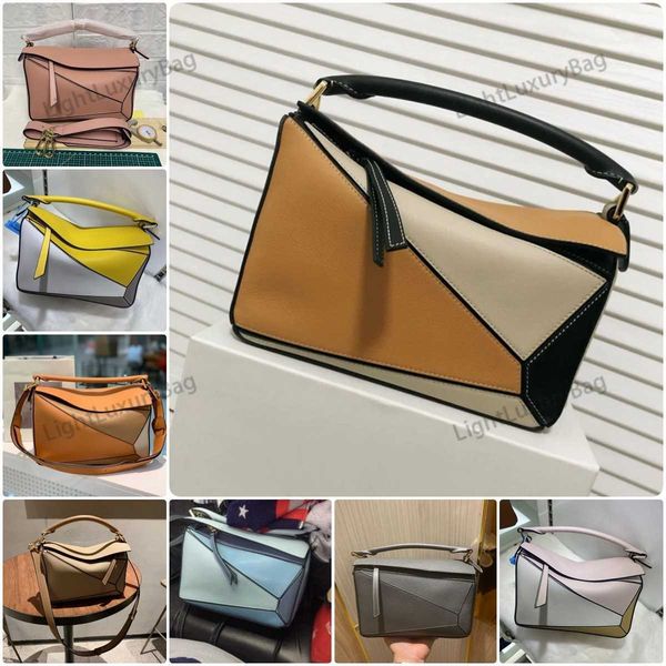 

designer cross body luxury bag women handbag puzzle geometric shoulder bags designers bags fashion crossbody bag contrast color patchwork pu