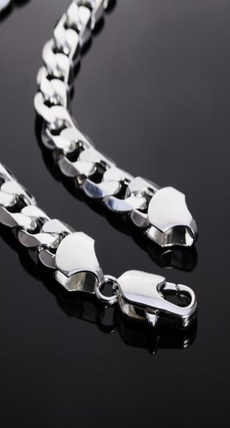 

sterling silver cuban chain 12mm 18202224262830 inch side necklace for woman man fine jewelry gift chains7497632