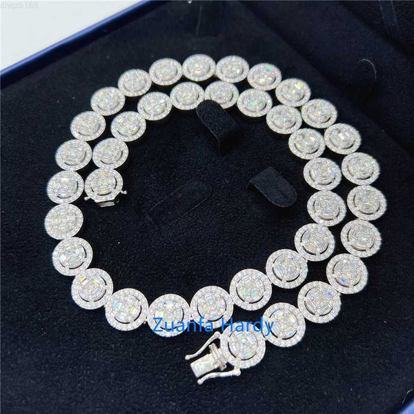 

13mm luxury cluster diamond necklace iced out hip hop jewelry cuban chain link cuban necklace cadena cubana men cuban link chain, Silver