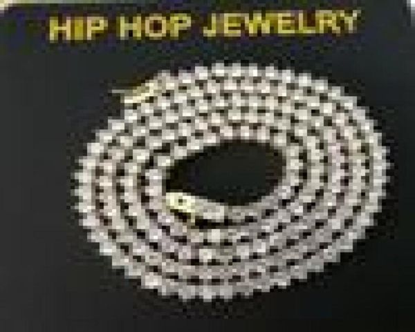 

hip hop diamonds tennis chain necklaces for men women luxury cuban chains bracelet 18k gold plated 18inches 3mm gold silver jewelr3996177, Black