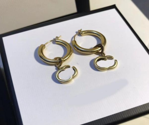 

fashion gold alphabet pendants charm earring ladies luxury designer earrings ladies party gift jewelry2557647, Golden