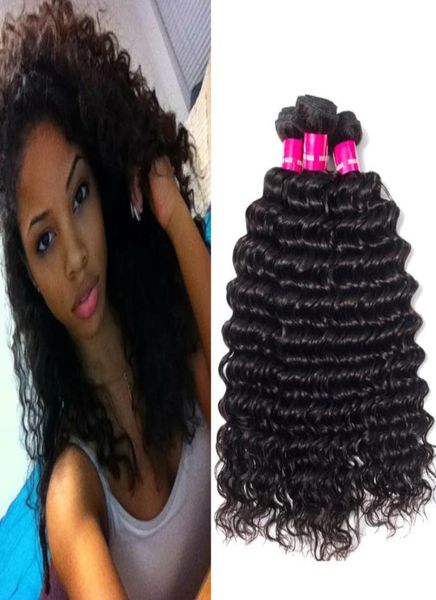 

brazilian hair extensions natural color peruvian malaysia indian virgin hair bundles body wave straight loose waave human hair wea8314150, Black;brown