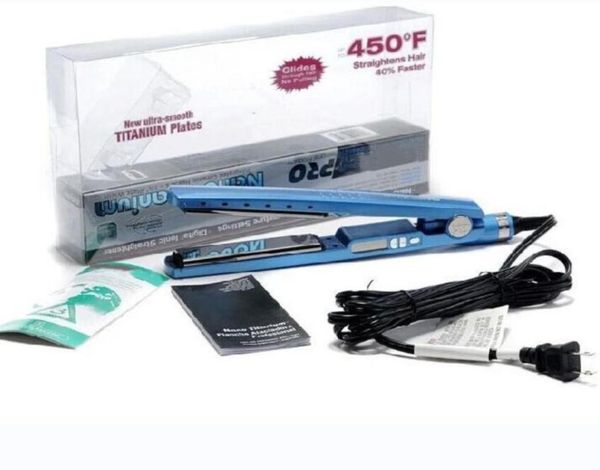 

1 34 professional fast hair straighteners hair039s iron flat iron nano titanium 450f temperature plate euus plug4624784, Black