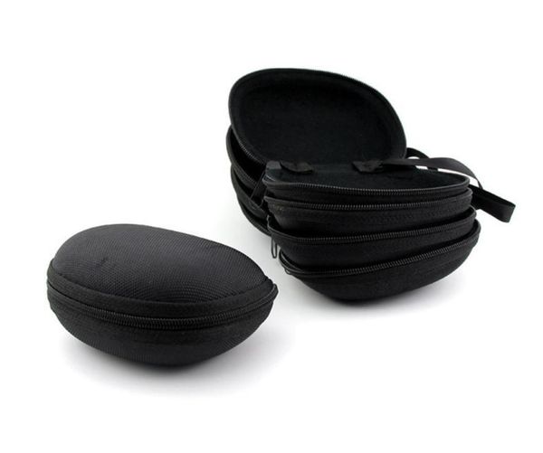 

10pcslot new black folding reading glasses hard sunglasses case portable lanyard zipper glasses boxes storage box3028347
