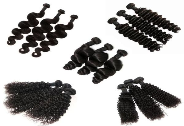 

brazilian virgin hair weave malaysian indian peruvian mongolian cambodian human hair natural color unprocessed remy hair weft exte8602743, Black