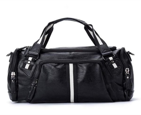 

pu leather men travel shoulder bags overnight duffel weekend outdoor handbag luggage large tote bags leisure business lapcross1448454
