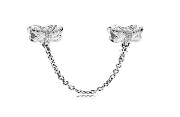 

alloy charm bead butterfly safety chain fashion women jewelry silver plated for diy bracelet european style3581713