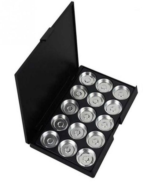 

10 pcs lot professional empty make up pigment aluminum palette pans case makeup diy 15 grid beauty tools17748642