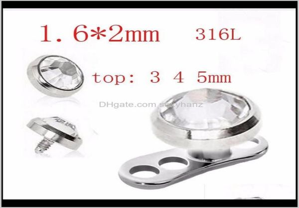 

plugs tunnels drop delivery 2021 316l stainless steel skin diver piercing micro dermal jewelry body gcwja9805135, Silver