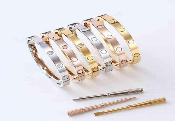 

luxury brand bangle female stainless steel screwdriver couple love bracelet mens fashion jewelry valentine day gift for girlfriend5770314, Black