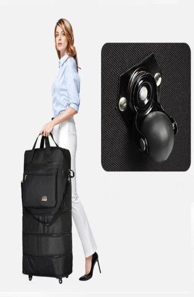 

duffel bags bag portable travel rolling suitcase air carrier expandable folding oxford with wheels overnight1002100