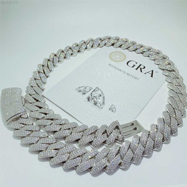 

shenzhen jewelry factory iced out vvs diamond silver miami moissanite hip hop cuban link necklace