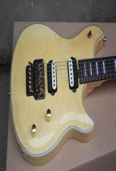 

factory natural wood color electric guitar withfloyd roserosewood fretboardflame maple veneercan be customized as request6864522
