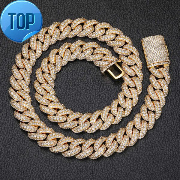 

15mm bubble chain inlaid with zircon cuban chain personality trendy hip hop necklace jewelry, Black