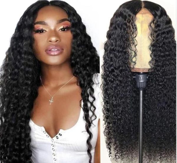 

ishow human hair lace front wigs brazilian deep wave 134 medium size wig8721245, Black;brown