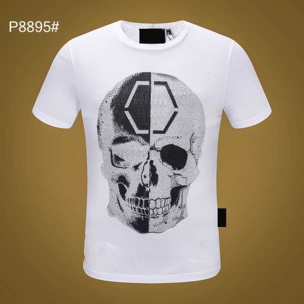 

2023ss mens tshirts men designer plein bear skull diamond t shirt short sleeve dollar brown bear brand tee oneck skulls tshirt tees pb 19bx, White;black