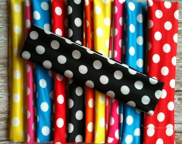 

polka dot stretch headbands stretch headbandsheadwrapshairband headwear nylon light headban 120xlot8785436, Black;brown