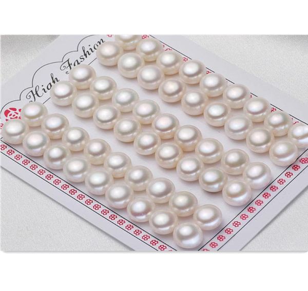 

white natural freshwater pearl cabochons flat back half drilled loose pearls 6mm10mm white pearls whole for diy9376311