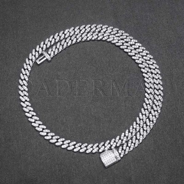 

cadermay jewelry 925 sterling silver iced out moissanite hip hop cuban chains 6mm 8mm 10mm miami link chain