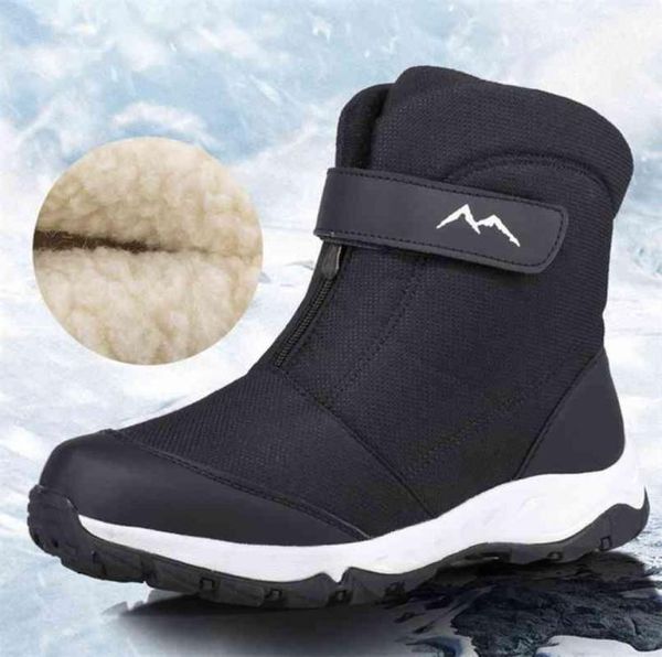 

winter boots men highwaterresistant cotton shoes male plus velvet warm couple snow northeast outdoor casual 2109024885808, Black