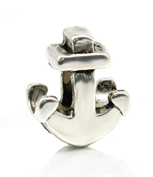 

anchor alloy charm bead big hole fashion women jewelry european style for pandora bracelet necklace panza002103615306, Bronze;silver