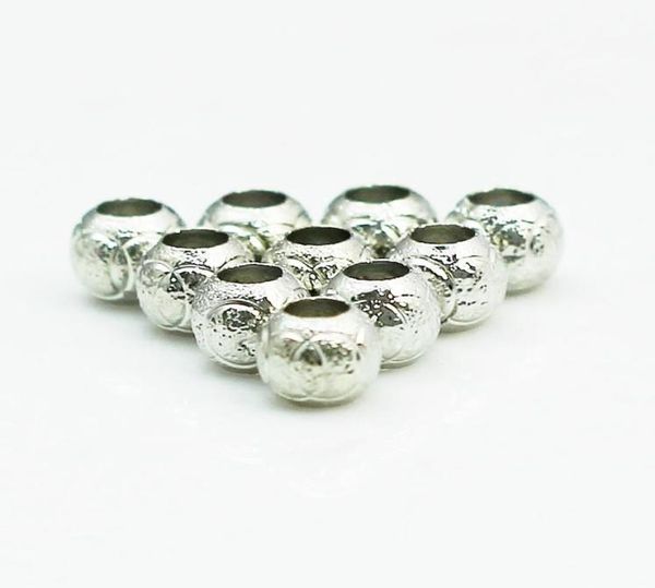 

beadsnice large hole beads 8mm round in platina plated coler brass metal beads jewellery making spacer beads id 269901961825, Black