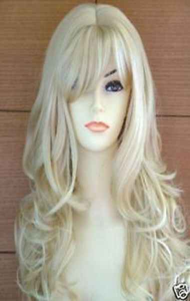 

100 new fashion picture wigsgtgtnew long platinumblonde fashion wavy wig6374121, Black
