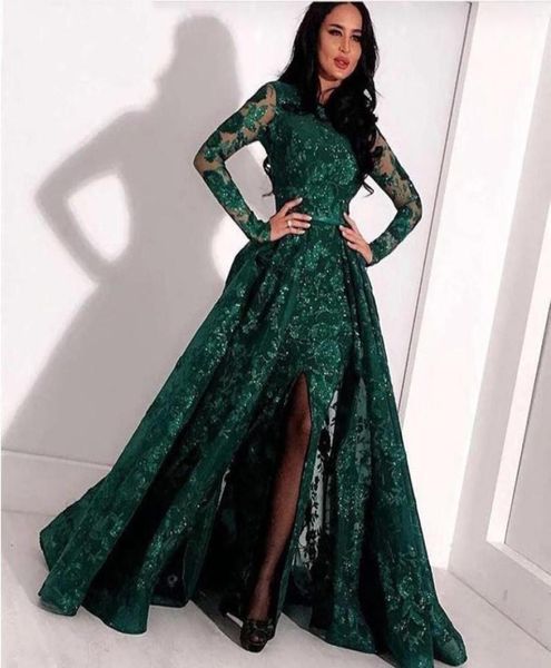 

2020 muslim arabic green evening prom dresses plus size long gowns ball gown elegant woman formal party dress3636573, Black