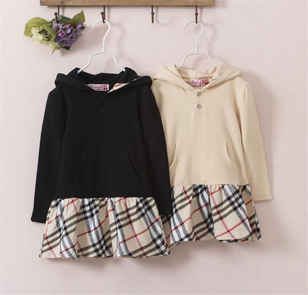 

autumn baby girl plaid sweatshirt dresses 2 colors cute toddler girl long sleeve dress baby princess dress kids clothes zjy8049115406, Red;yellow