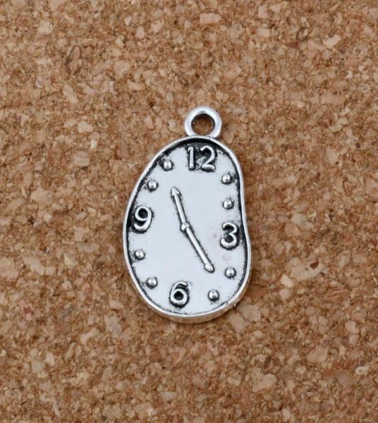 

200pcslot antique silver alloy clock charm pendant for jewelry making bracelet necklace findings 13 22mm a2035797457, Bronze;silver
