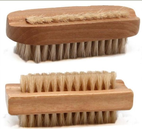 

natural boar bristle brush wooden nail brush or foot clean brush body massage scrubber 8823084, Yellow