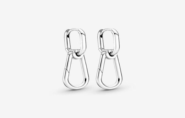 

authentic 100 925 sterling silver me single hoop link earrings set fashion women wedding engagement jewelry accessories34710939055430, Golden;silver