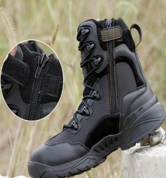 

brand men military army boots special forces tactical desert combat boats outdoor sport shoes cow leather snow boots5357706, Black