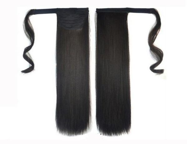 

evermagic human hair ponytail wrap clip in human hair extensions straight 1426inch brazilian remy hair 100g per pack8921705, Black