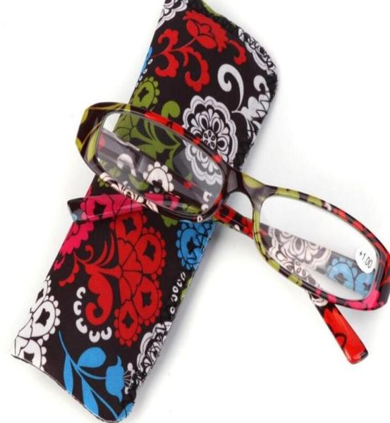 

new fashion colorful portable reading glasses 1040 full frame light weight women mutli color eyeglasses with case 20pcslot2542162