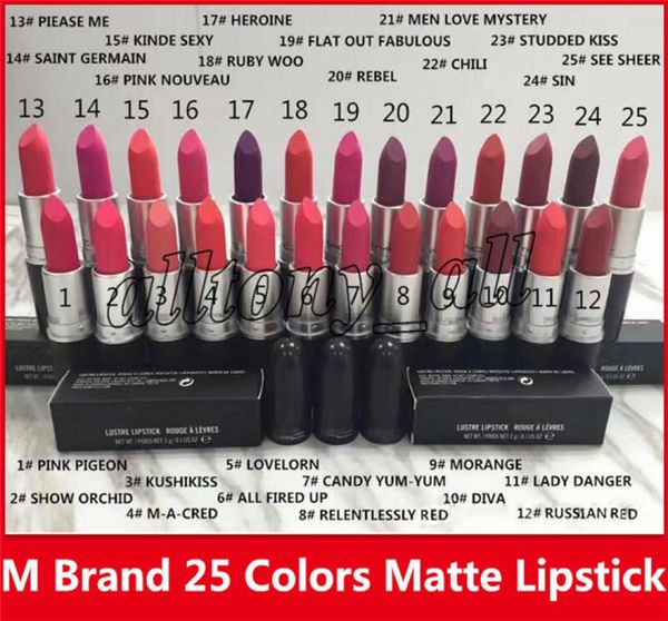 

lip makeup matte lipstick batom fosco rouge 3g luster frost lips lipsticks cosmetics 25 colors5725207