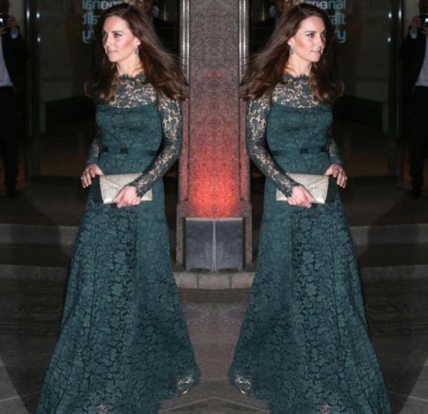 

glamorous dark green prom dresses with lining jewel neck long sleeves zipper back mermaid evening dress special occasion dresses f8145472, Black