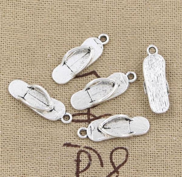 

200pcs charms flip flops 217mm antiquezinc alloy pendant fitvintage tibetan silverdiy for bracelet necklace9420313, Bronze;silver