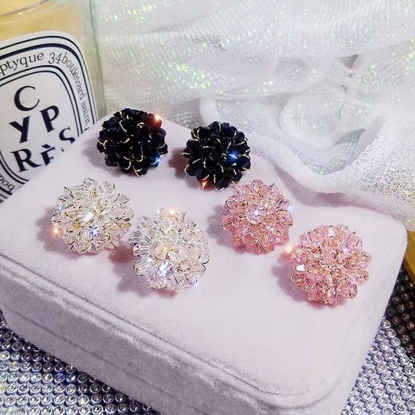 

classic s925 silver needle women's stud earrings fashion luxury designer new high the flowers earring shiny crystal stud earrings women, Golden;silver