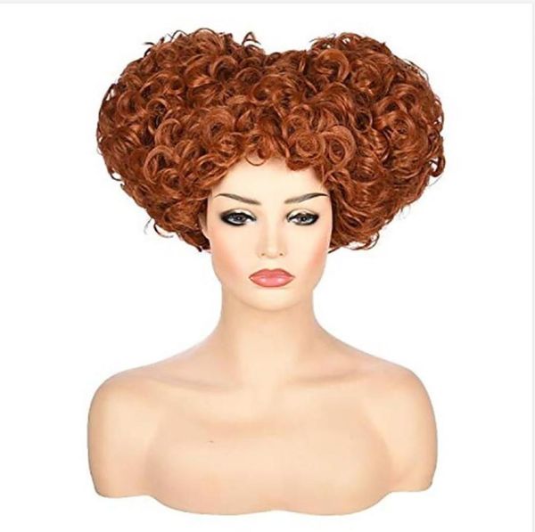 

synthetic wigs hairjoy winifred sanderson costume hocus pocus short brown red cosplay hair for women4338631, Black