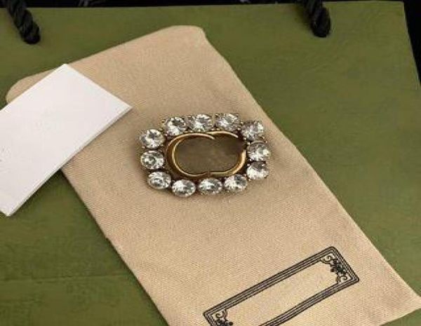 

luxury designer jewelry brooch pin famous letter diamond ornaments mens women dress accessories clothing decoration692651178, Gray