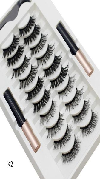 

10 pairs magnetic false eyelashes with eyeliner kit natural look glamnetic cosmetic eyelash quick dry thick and long makeup tool3974670